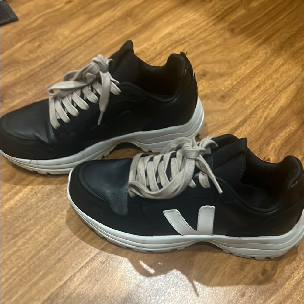 Veja Black and White Sneakers with Chunky Sole
